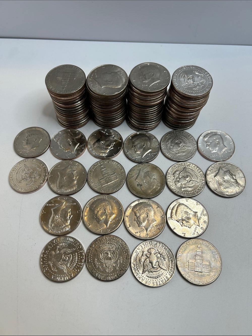 Large Estate Sale Kennedy Half Dollars Coin Lot Face Value $50 Coin Collection
